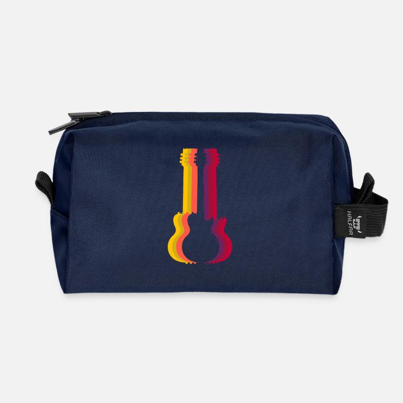 guitar - Recycled Toiletry Zip Bag - navy