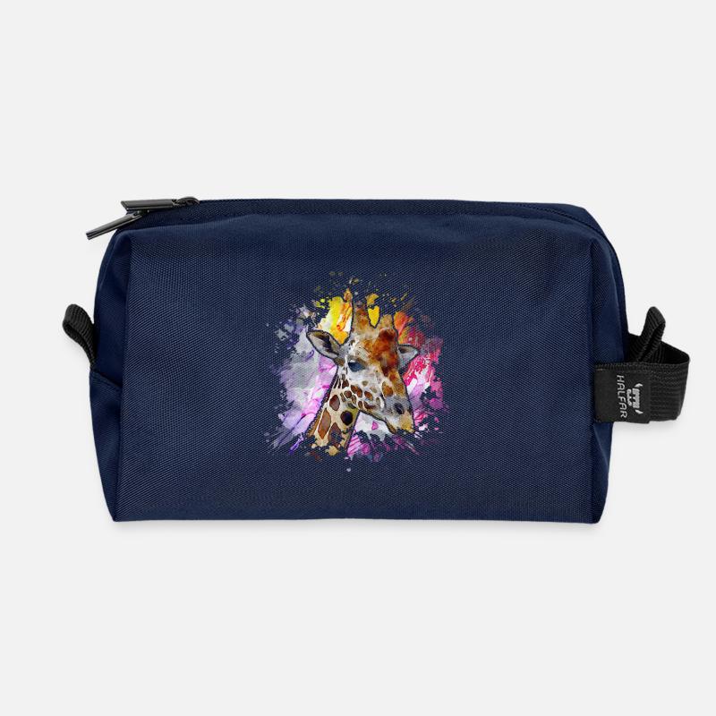 Giraffe - Recycelte Kulturtasche - Navy