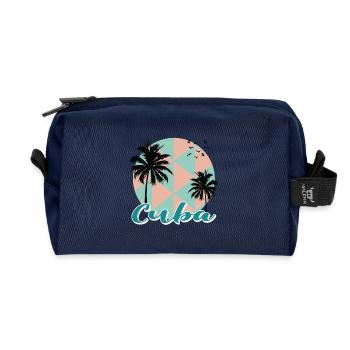 Cuba Caribbean Vacation Cruise - Recycled Toiletry Zip Bag - navy - Front