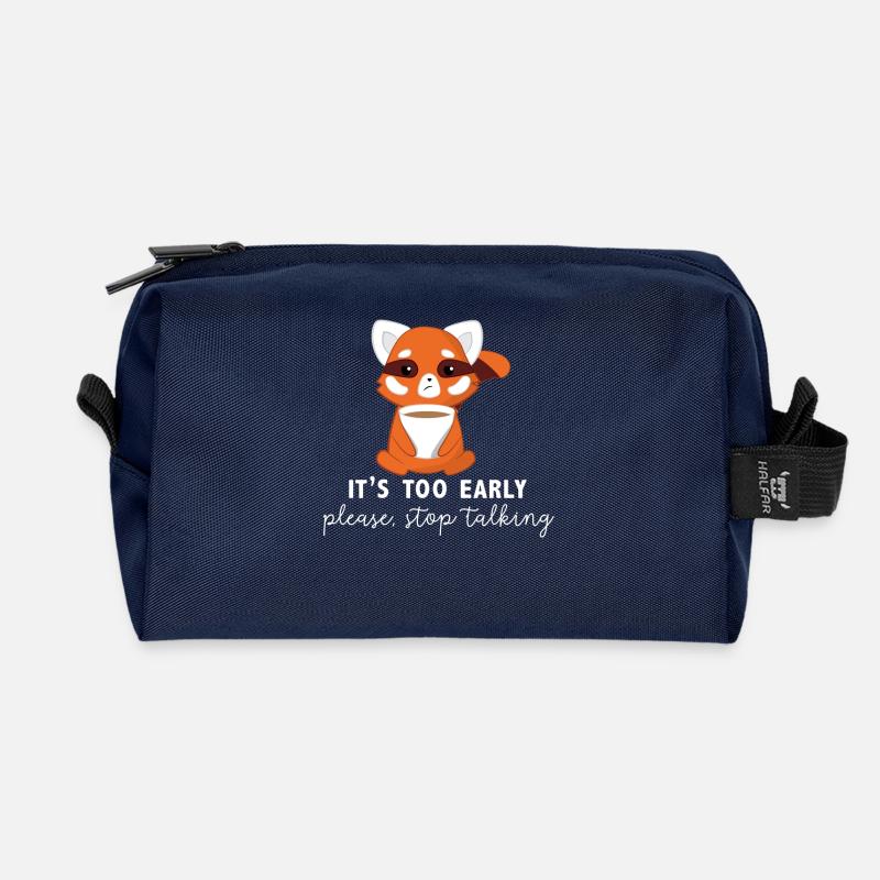 Roter Panda - Katzenbär - Morgenmuffel - Recycelte Kulturtasche - Navy