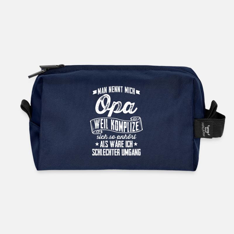Opa = Komplize? - Geschenk - Recycelte Kulturtasche - Navy