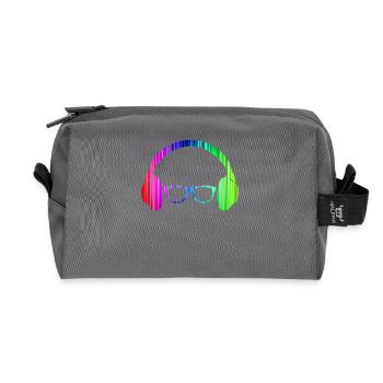 Kopfhörer und Sonnenbrille Neon T-Shirt Glowing - Recycelte Kulturtasche - Anthrazit - Vorne