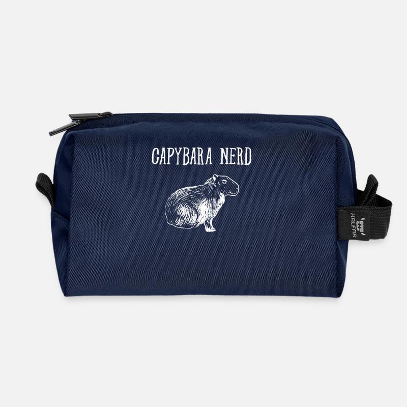 Capybara Nerd T-Shirt Capibara Nagetier Cool Gnawer - Recycelte Kulturtasche - Navy