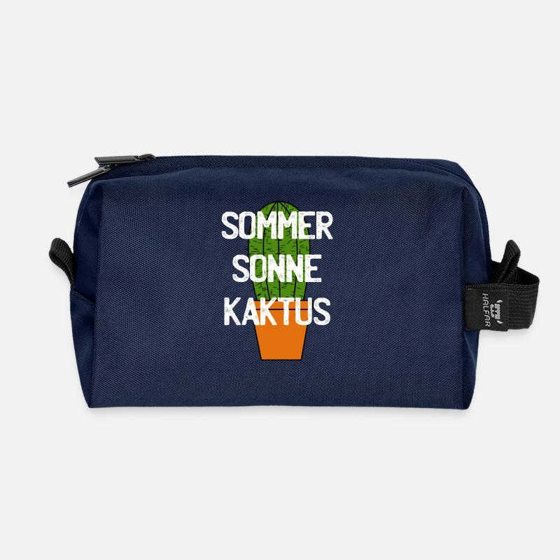 Sommer Sonne Kaktus - Recycelte Kulturtasche - Navy