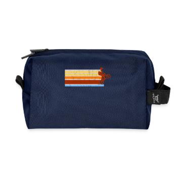 BMX Distressed Streifen Vintage - Recycelte Kulturtasche - Navy - Vorne