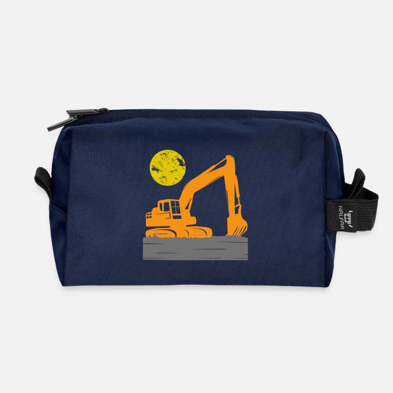Bagger Bauarbeiter Baustelle Baggern Kinder - Recycelte Kulturtasche - Navy