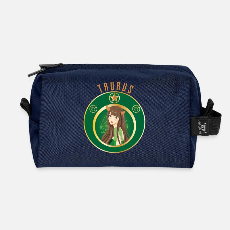 Sternzeichen - Horoskop - Stier - Geschenk - Recycelte Kulturtasche - Navy