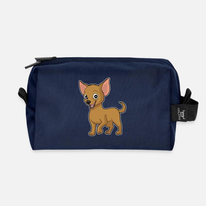 Kleiner süßer Chiwawa Hund - Recycelte Kulturtasche - Navy