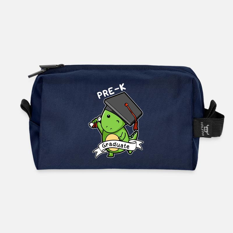 Vor-K graduierter Dinosaurier - lustiges Abschluss-Geschenk - Recycelte Kulturtasche - Navy