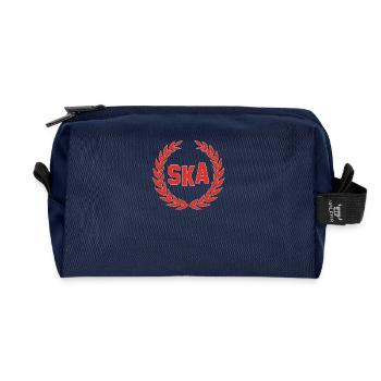 SKA music laurel wreath skinhead - Recycled Toiletry Zip Bag - navy - Front