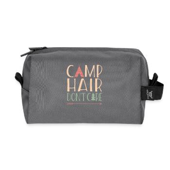 Funny Camp Hair Do not Care - Recycled Toiletry Zip Bag - anthracite - Front