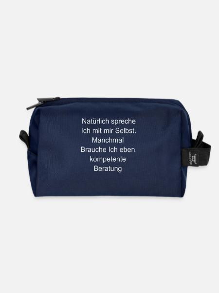 Witziger Spruch - Recycelte Kulturtasche - Navy