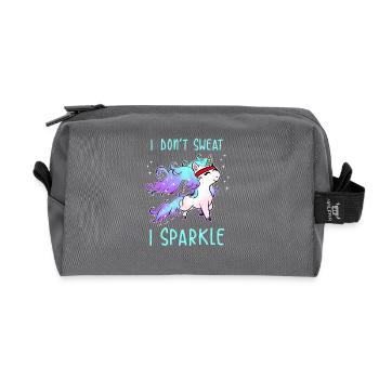 Ich schwitze nicht Ich funkele Unicorn Gym Workout - Recycelte Kulturtasche - Anthrazit - Vorne