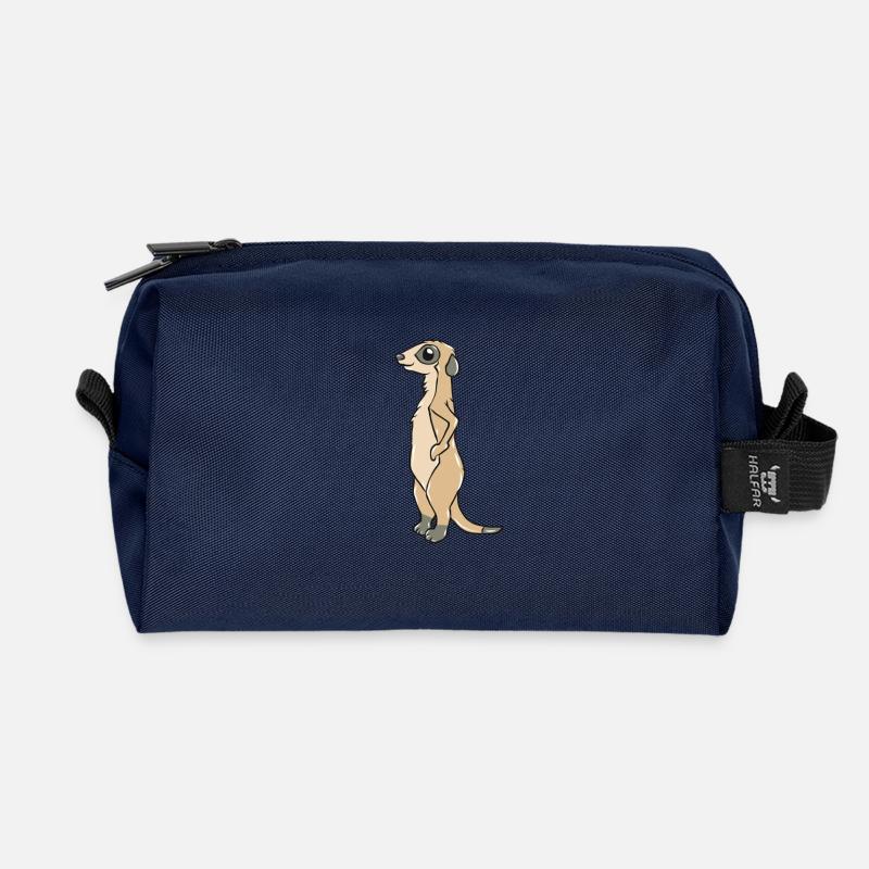 Erdmännchen - Recycelte Kulturtasche - Navy