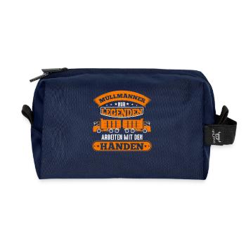Garbage men Only legends work with their hands - Recycled Toiletry Zip Bag - navy - Front