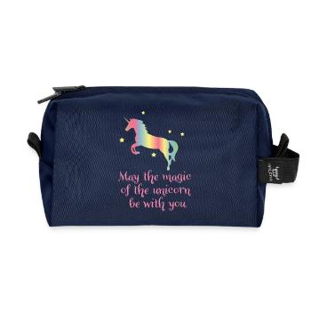 Unicorn - Recycled Toiletry Zip Bag - navy - Front