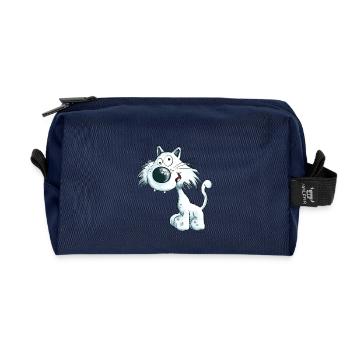 Freche Katze I Kätzchen Cartoon  - Recycelte Kulturtasche - Navy - Vorne