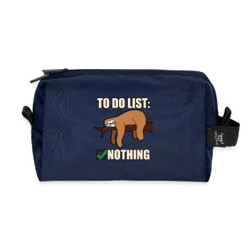 Sloth To Do List Nothing English - Recycled Toiletry Zip Bag - navy - Front
