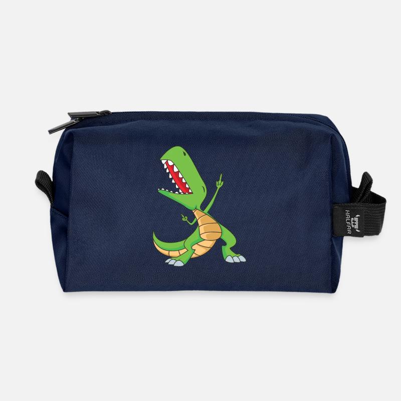 Dabbing T-Rex | Dabbing Dinosaurier - Recycelte Kulturtasche - Navy