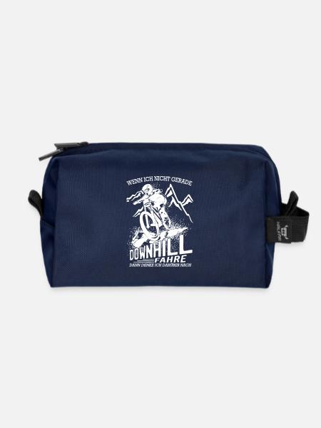 Downhill MTB Wenn ich nicht gerade - Recycelte Kulturtasche - Navy