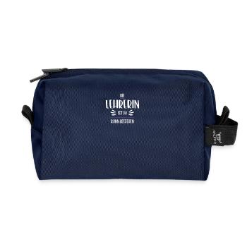 Die Lehrerin ist da, kann losgehen - Recycelte Kulturtasche - Navy - Vorne