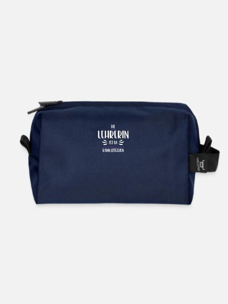 Die Lehrerin ist da, kann losgehen - Recycelte Kulturtasche - Navy