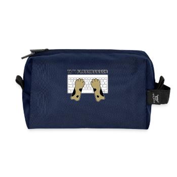 Siamese cat kitten programmer nerd gift - Recycled Toiletry Zip Bag - navy - Front
