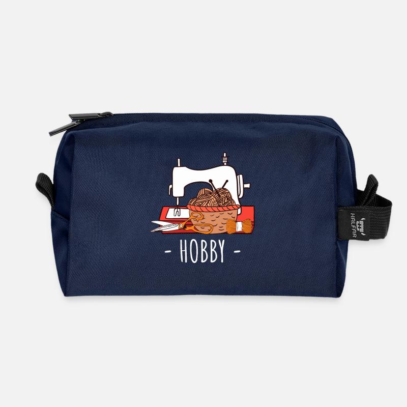 Sewing & Knitting Hobby Craft Design - Recycled Toiletry Zip Bag - navy