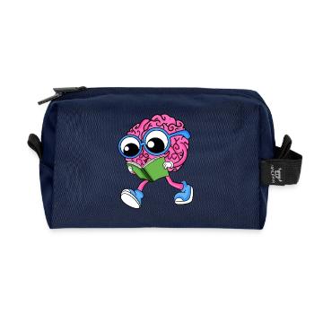 Cerveau en lecture - Trousse de toilette en tissu recyclé - marine - Devant