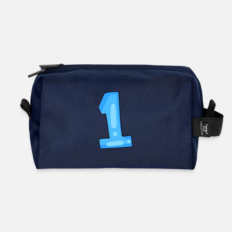 1 hellblau - Recycelte Kulturtasche - Navy