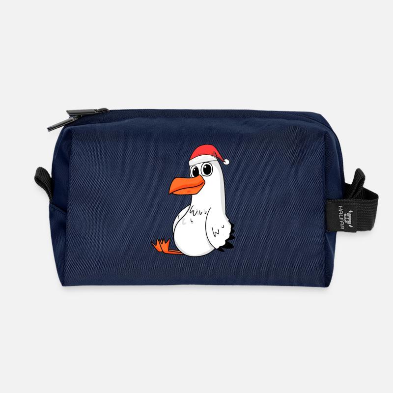 Möwe Weihnachten - Recycelte Kulturtasche - Navy