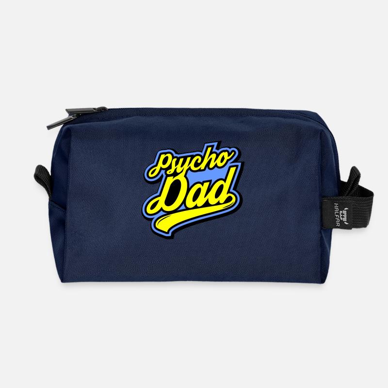 Psycho - Papa - Psycho - Dad - Recycelte Kulturtasche - Navy