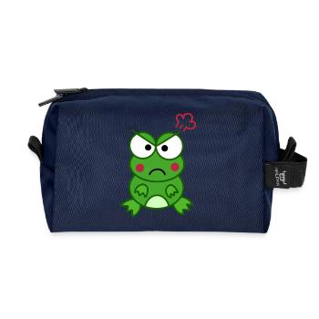 Wütender Frosch – Cartoon Frog Design - Recycelte Kulturtasche - Navy - Vorne