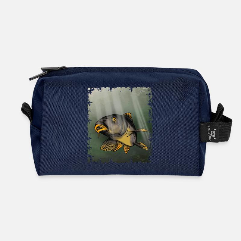 Karpfenfischen Unterwasserfisch-Design - Recycelte Kulturtasche - Navy