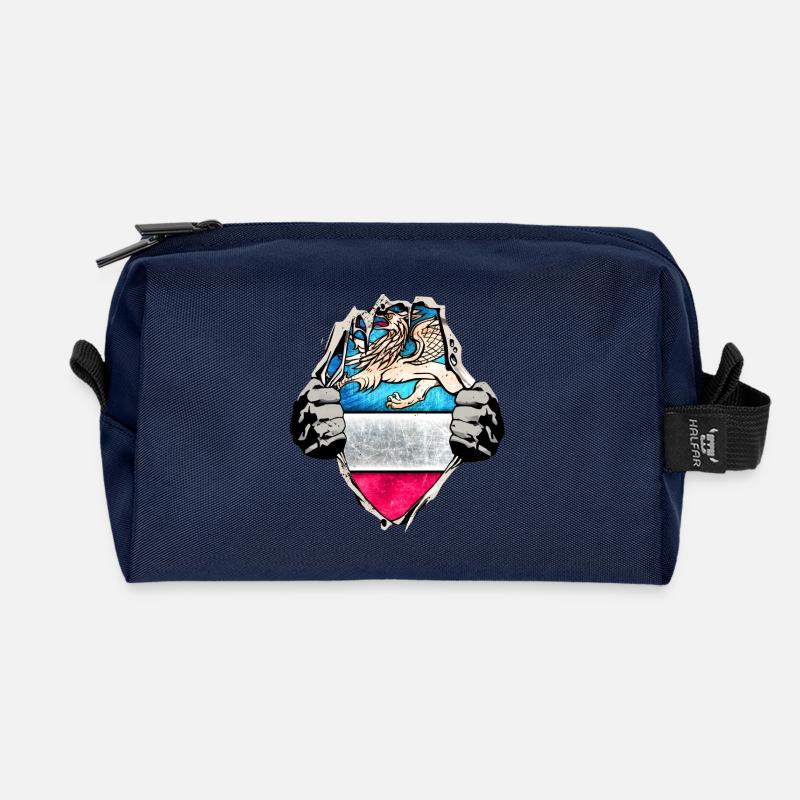 Rostock unterm Shirt - Recycelte Kulturtasche - Navy