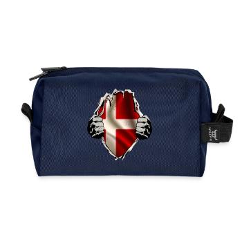 Le Danemark sous la chemise - Trousse de toilette en tissu recyclé - marine - Devant