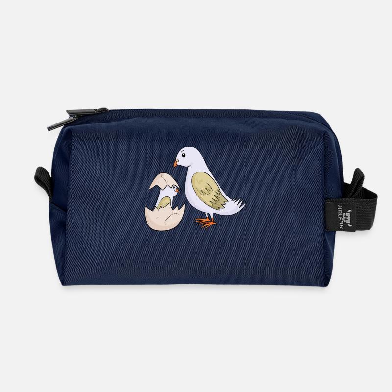 Taube mit Baby Taube - Recycelte Kulturtasche - Navy