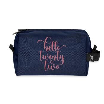Bonjour Vingt-deux mignons anniversaire de 22 ans - Trousse de toilette en tissu recyclé - marine - Devant
