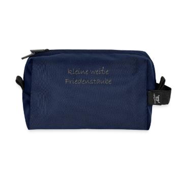 kleine weisse friedenstaube. - Recycelte Kulturtasche - Navy - Vorne