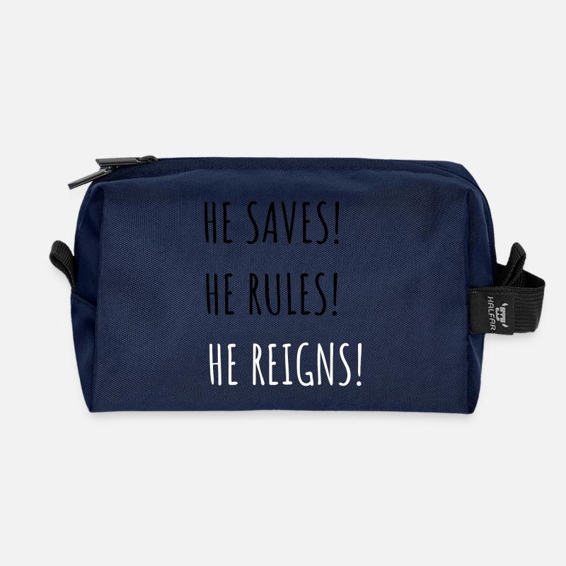 He Reigns - Recycled Toiletry Zip Bag - navy
