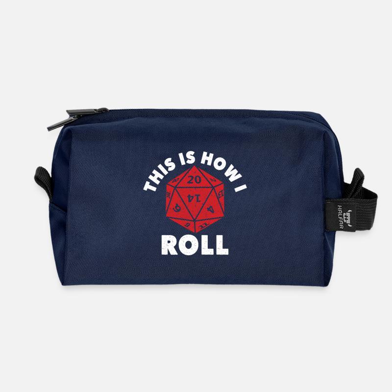 Dungeons Dice RPG Dragons C’EST COMME ÇA QUE JE ROULE - Trousse de toilette en tissu recyclé - marine