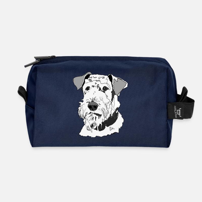 Airedale Terrier - Recycelte Kulturtasche - Navy