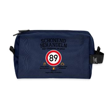 89. Geburtstag Schonend Behandeln Oldtimer Ist 89 - Recycelte Kulturtasche - Navy - Vorne