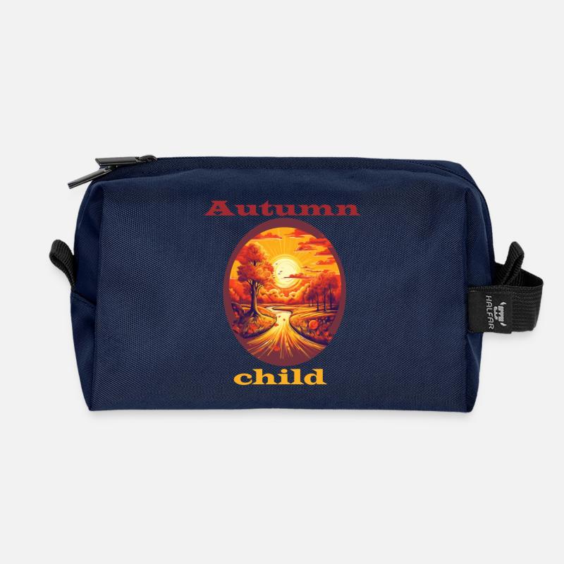 Autumn Child - Recycled Toiletry Zip Bag - navy