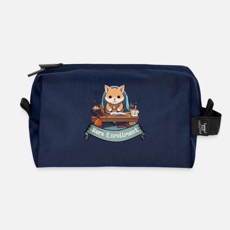 Helden bitte hier einschreiben – RPG Design - Recycelte Kulturtasche - Navy