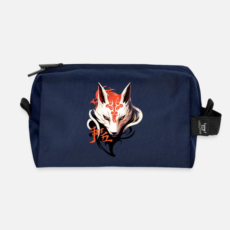 Fuchs Maske Kumiho Japan Kitsune Samurai Anime - Recycelte Kulturtasche - Navy