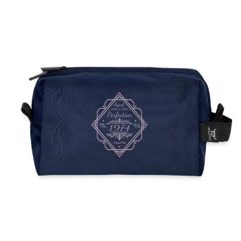 1974 Vintage Perfectly Aged 50th - Recycled Toiletry Zip Bag - navy - Front
