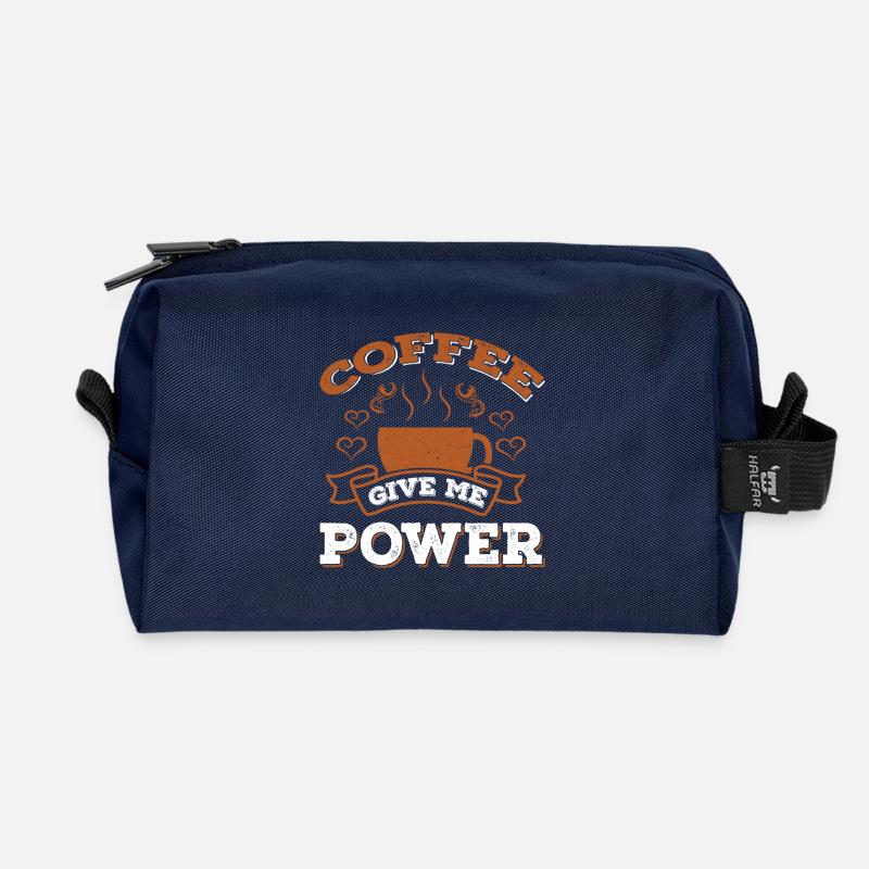 Coffee Give Me Power - Recycelte Kulturtasche - Navy