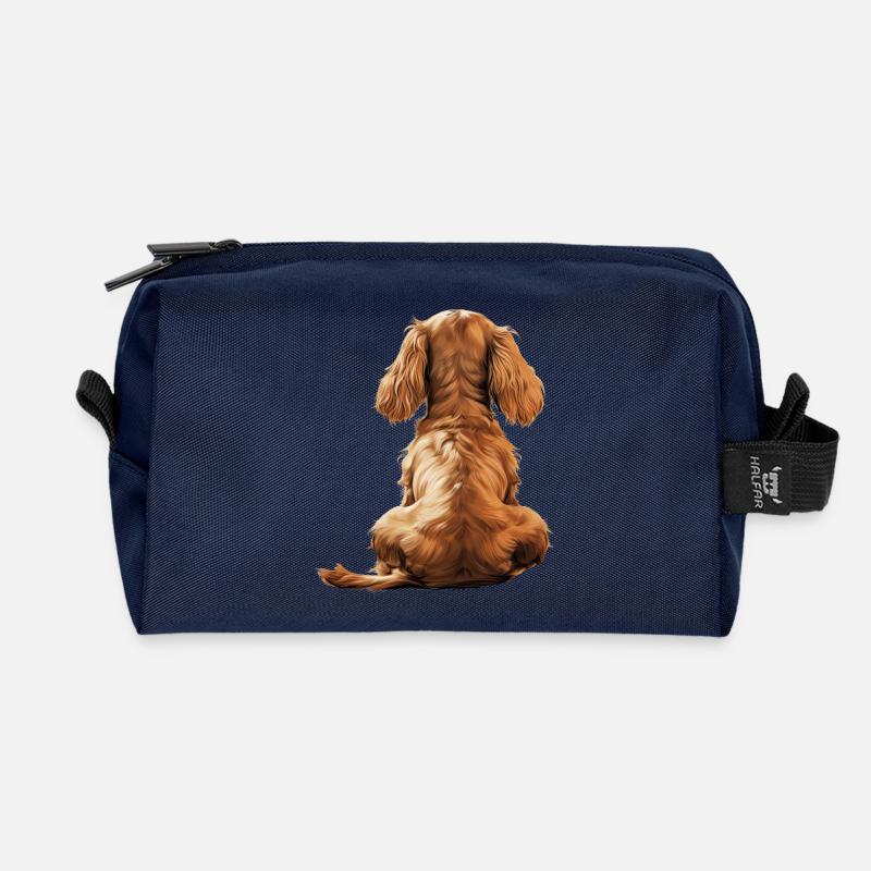 Cocker Spaniel - Recycled Toiletry Zip Bag - navy