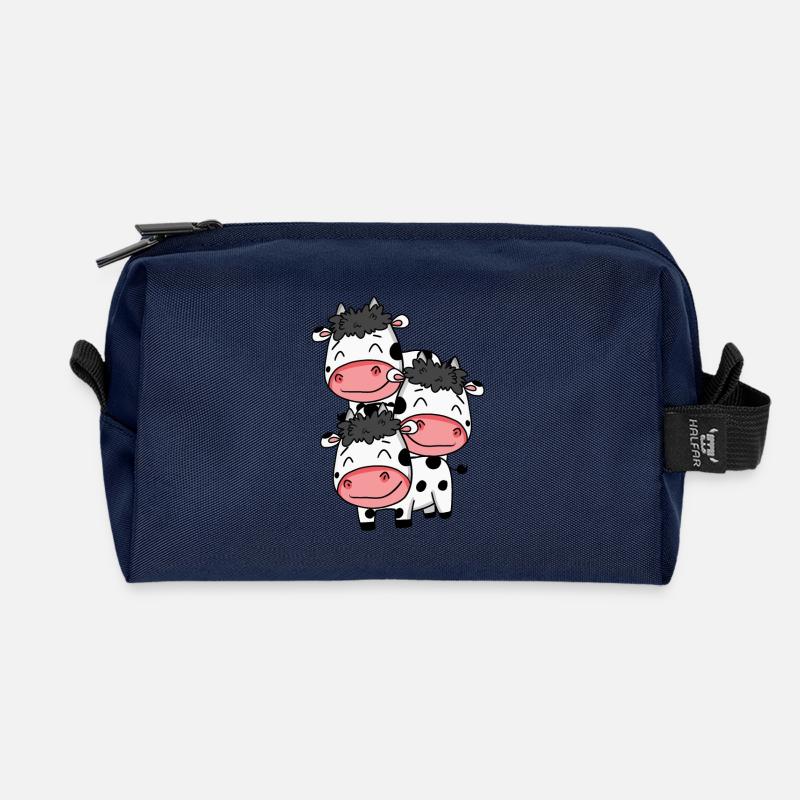 Niedliche Kühe - Kuh Motiv - Recycelte Kulturtasche - Navy